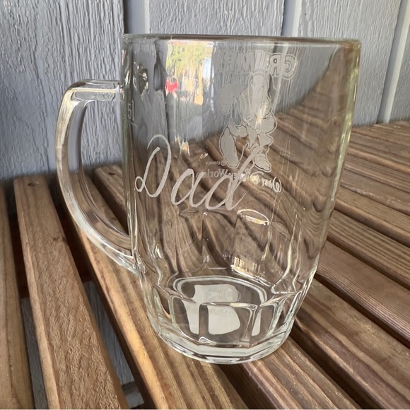 Walt Disney World Glass Mug Vintage Grumpy Engraved Dad Arriba Brothers Cup - Picture 3 of 15